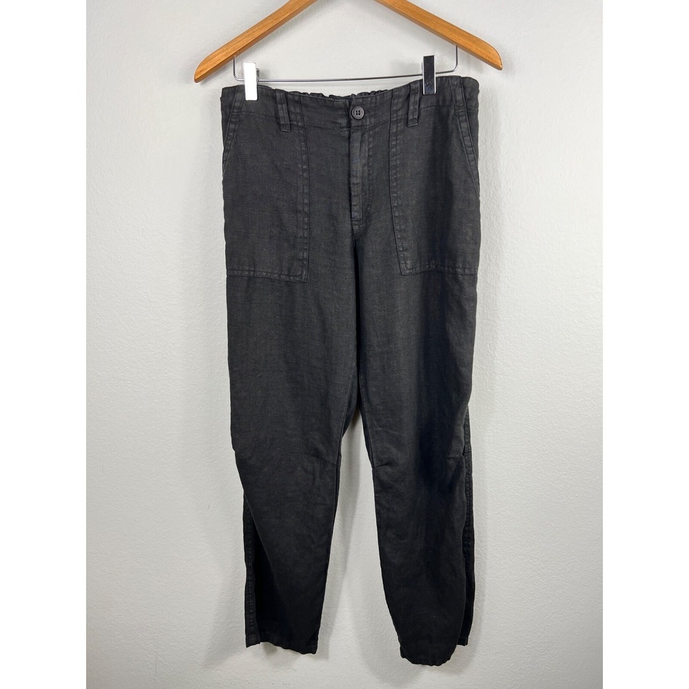 Sanctuary Pants Womens 27 Black Anthropologie Linen Utility Jogger CP0874716